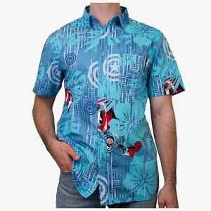 Marvel Captain America Hawaiian Button Short Sleeve Shirt Disney Men’s Size XXL